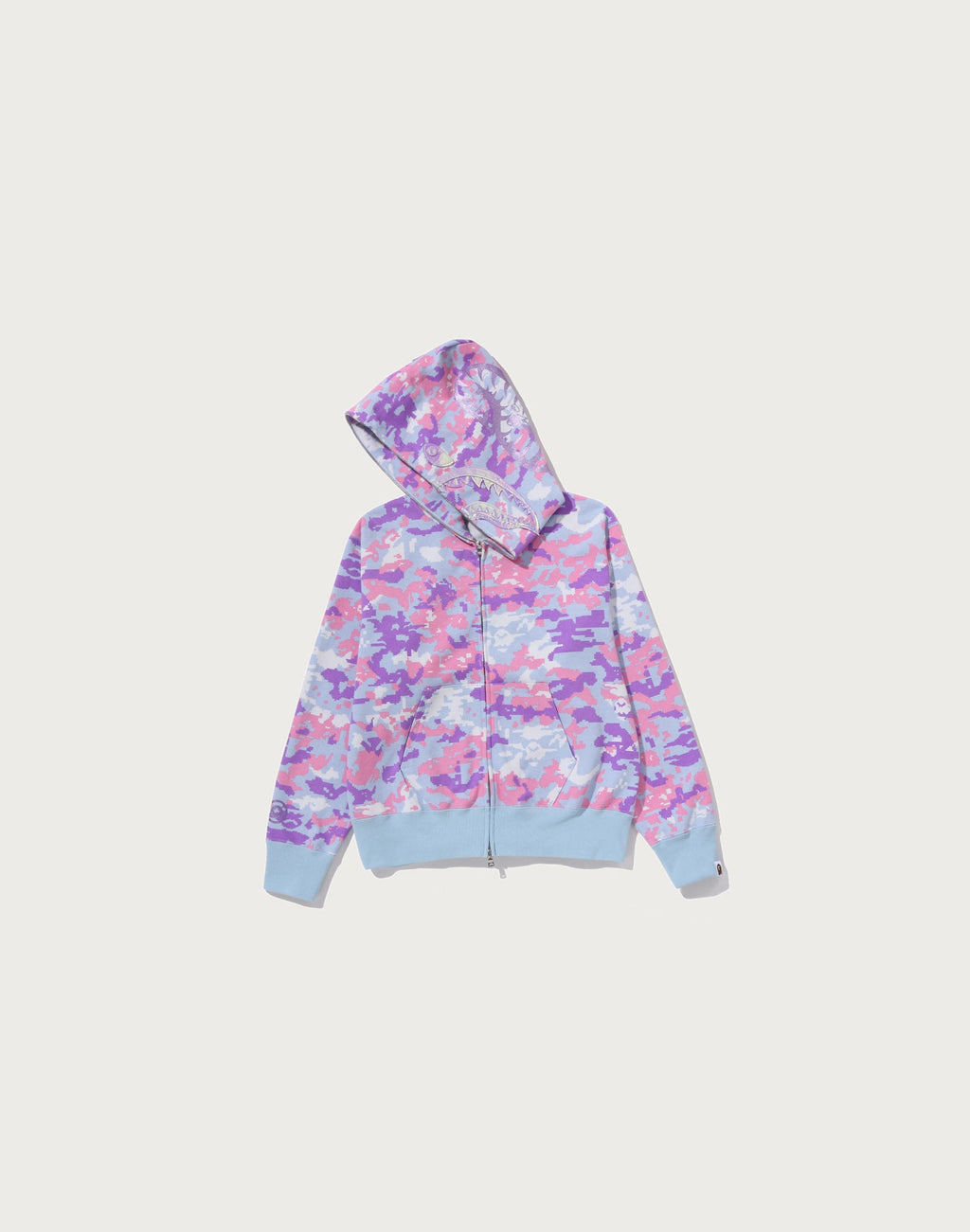 MULTI PIXEL CAMO SHARK FULL ZIP HOODIE LADIES