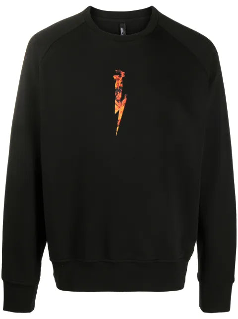 Neil Barrett flames logo print sweatshirt