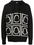 Moncler logo-intarsia knitted hoodie