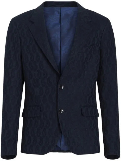 ETRO paisley-jacquard single-breasted blazer