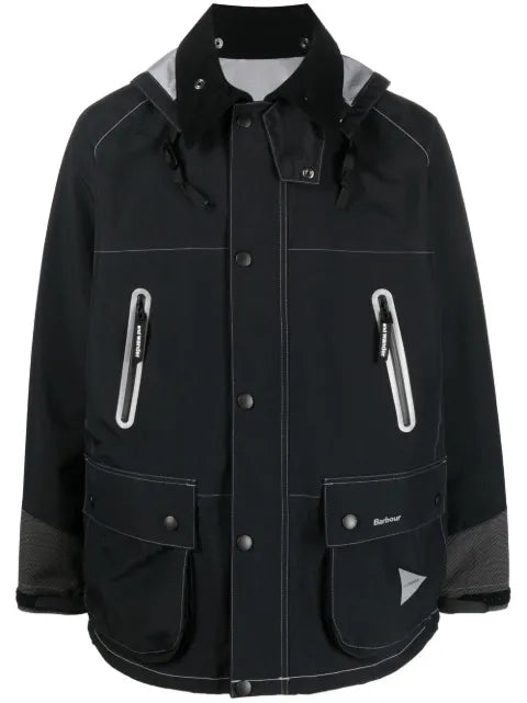 BARBOUR and WANDER logo-print hooded jacket