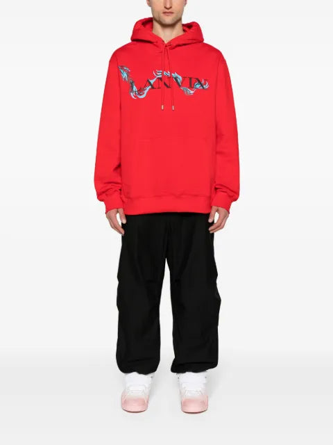 Lanvin dragon-print cotton hoodie