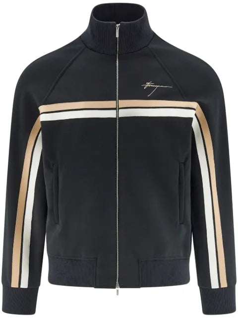Ferragamo logo-engraved  zip-up jacket