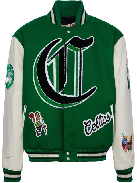 Jeff Hamilton Boston Celtics colour-block bomber jacket