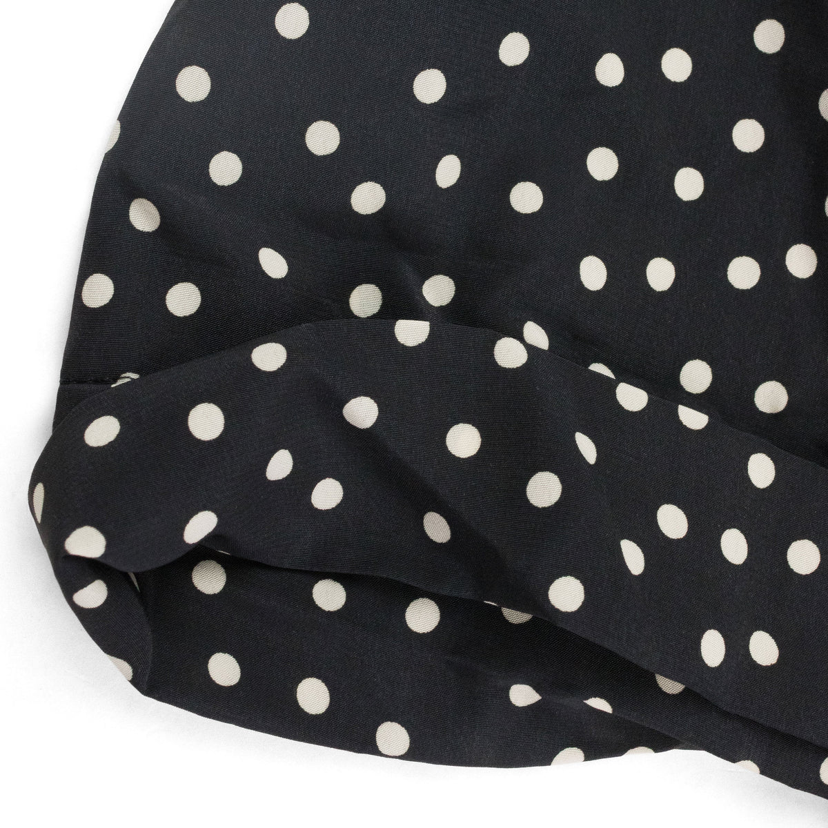 BLACK POLKA DOT WRAP DRESS
