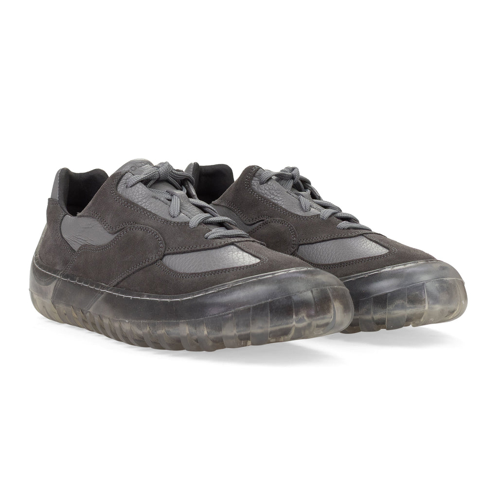 GREY LEATHER/WRAP SOLE SNEAKERS