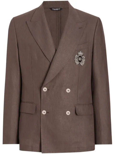 Dolce & Gabbana crest-appliqué blazer
