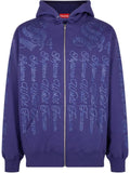 Supreme "SS 22 Washed Navy" zip-up hoodie
