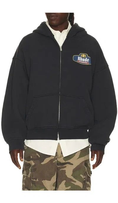 Rhude Racing Crest Zip-Up Hoodie