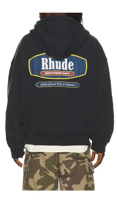 Rhude Racing Crest Zip-Up Hoodie