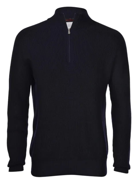 Gran Sasso ribbed zip-neck sweater