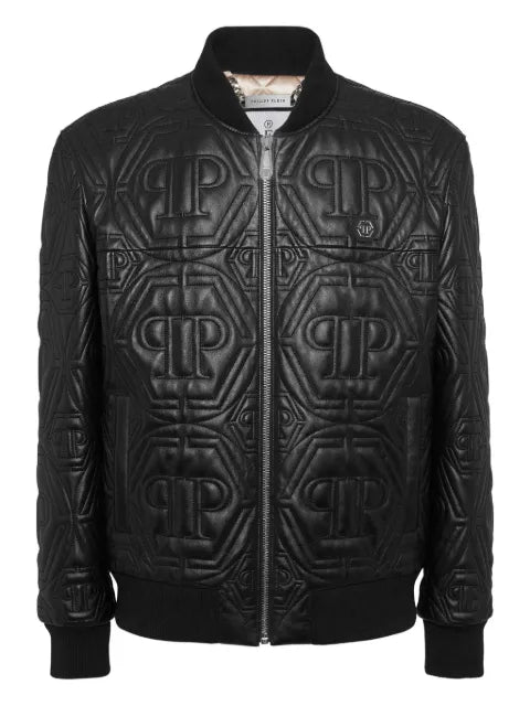 Philipp Plein embossed monogram bomber jacket