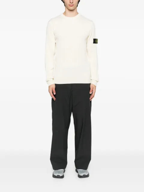 Stone Island ribbed-knit logo-patch sweater