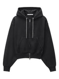 Alexander Wang rhinestone-drawcord zip-up hoodie