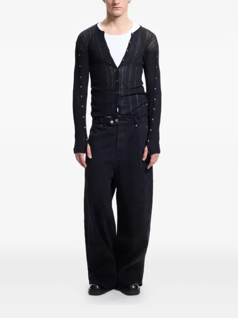 Protémoa Touch ribbed button-embellished cardigan