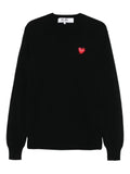 Comme Des Garçons Play emblem rhinestone-heart sweater
