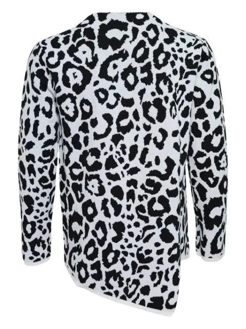Black Comme Des Garçons leopard-pattern knit sweater