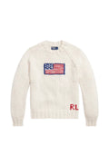Polo Ralph Lauren flag-intarsia chunky-knit sweater