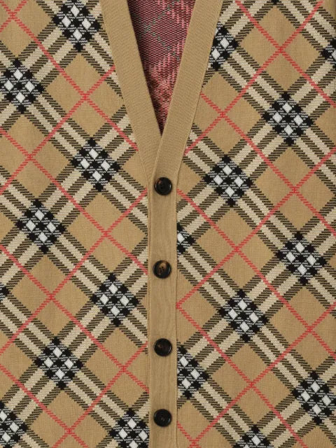 Burberry check cotton wool cardigan