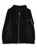 sacai drawstring hood bomber jacket