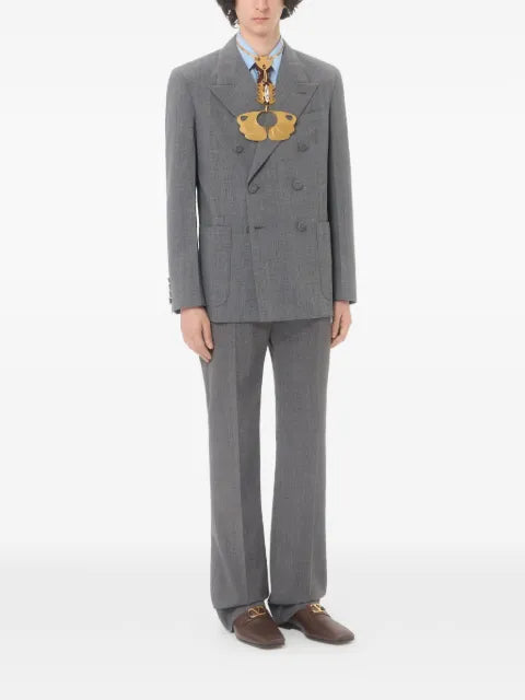 Valentino Garavani double-breasted jacket in mouliné wool with pressed crease