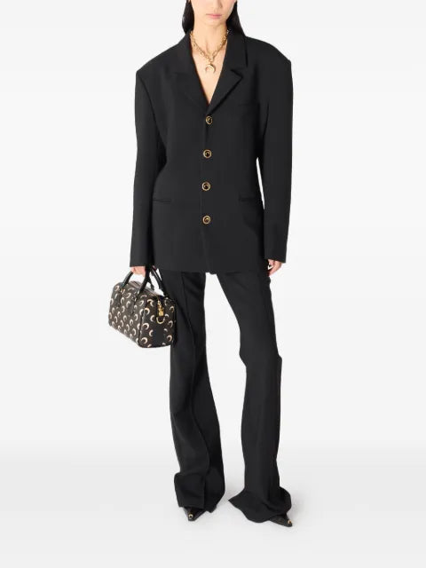 Marine Serre tailored wool serge gold-buttons jacket
