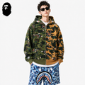 BAPE Colorblock Camo Shark Zip Hoodie
