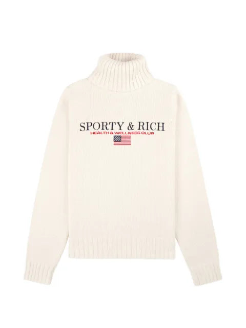 Sporty & Rich roll neck flag jumper