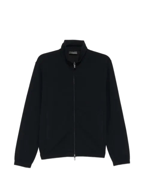 Emporio Armani full-zip embossed effect jersey sweatshirt
