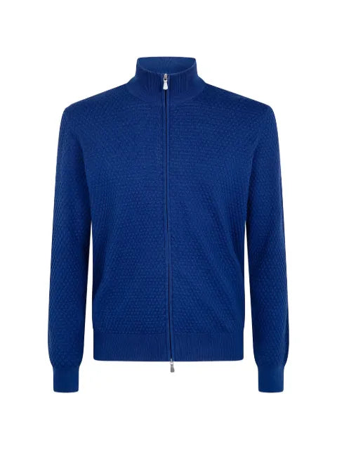 Gran Sasso honeycomb-knit zip-up jacket