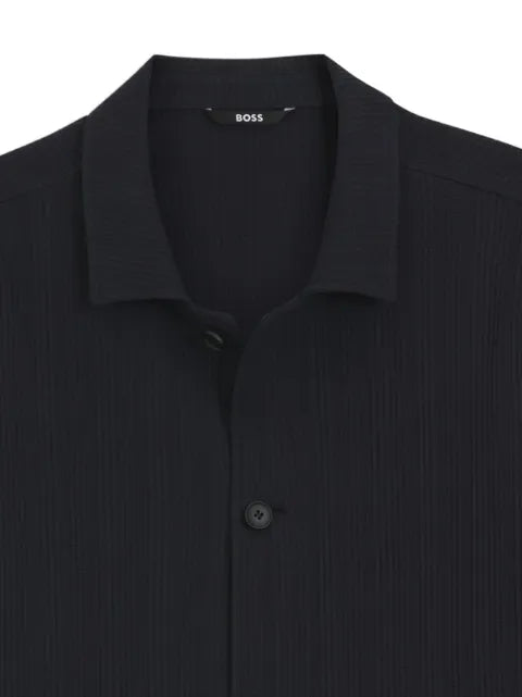 BOSS textured button-up shirt jacket