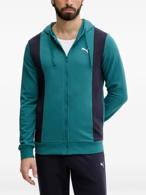 PUMA colour-block logo-print hoodie