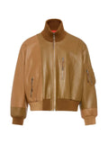 Maison Margiela spliced leather bomber jacket