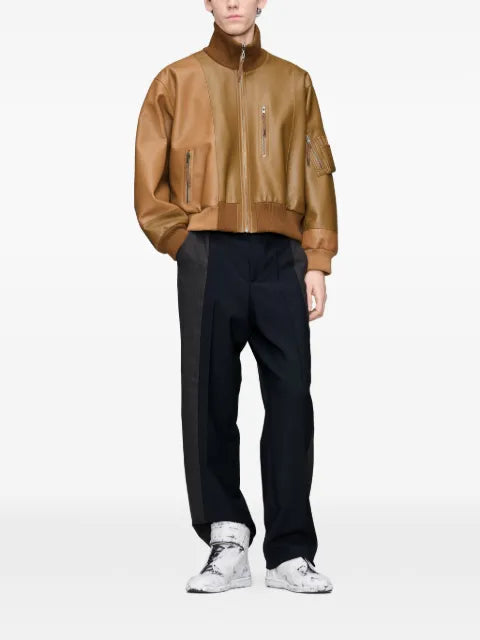 Maison Margiela spliced leather bomber jacket