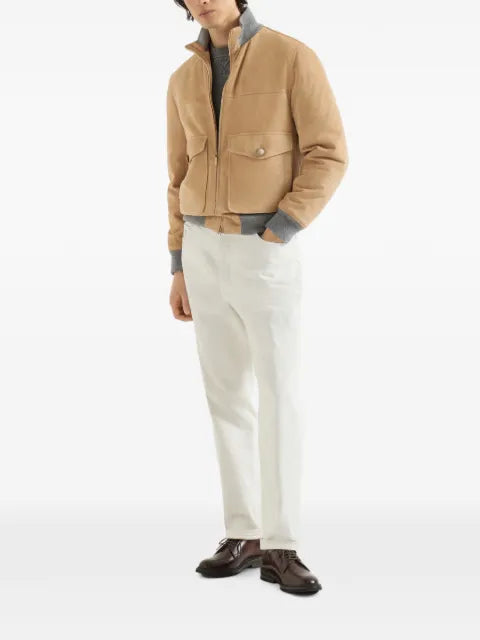 Brunello Cucinelli cashmere ribbed sweater with cotton inserts
