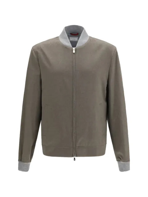 Brunello Cucinelli lightweight cashmere flannel bomber jacket