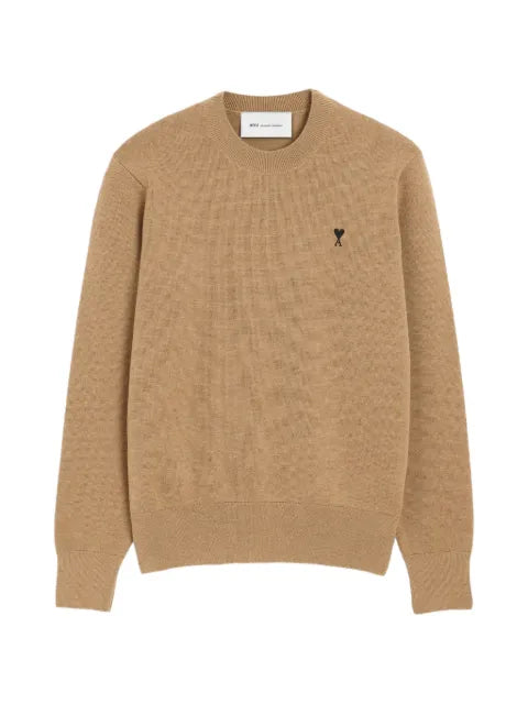 AMI Paris Crewneck wool sweater with Ami de Coeur