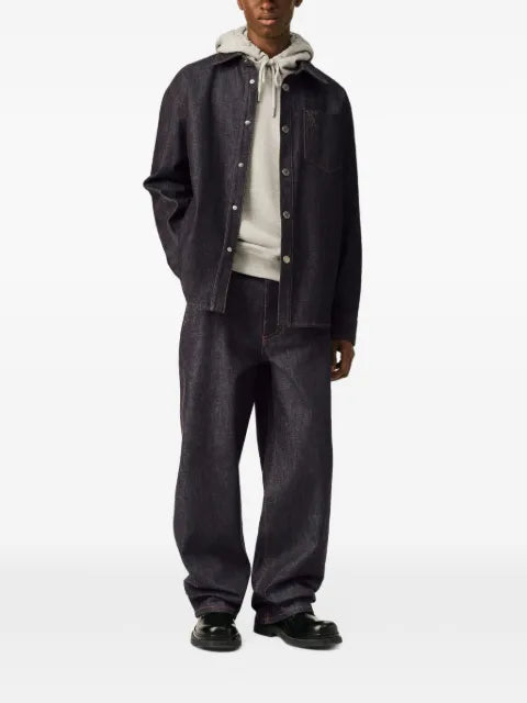 AMI Paris cotton overshirt with Ami de Coeur