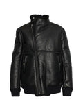 Rick Owens shearling-trimmed asymmetric-zip jacket