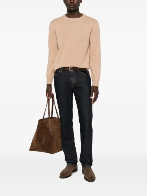Canali crew-neck ribbed-trim sweater