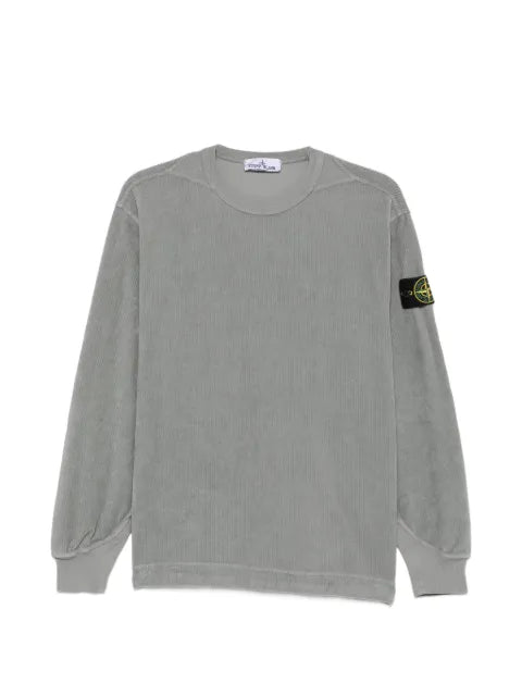 Stone Island logo-patch corduroy sweatshirt