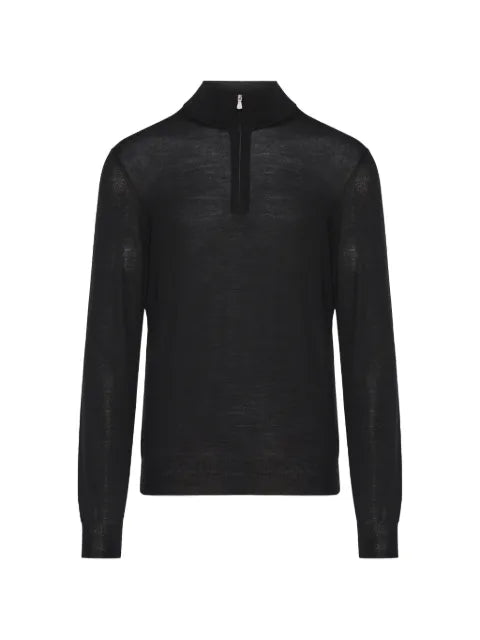 Gran Sasso fine-knit sweater with a short zip