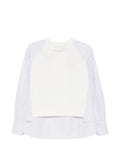 sacai striped-panel sweater