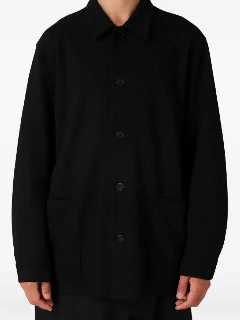 Yohji Yamamoto button-up patch-pocket jacket