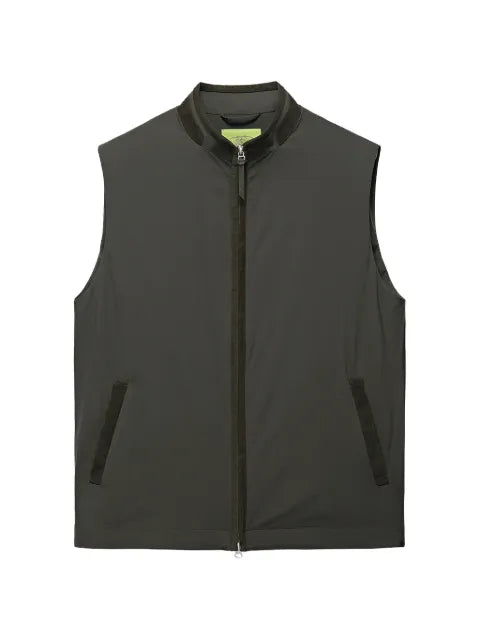 Shanghai Tang zip-up standing-collar gilet