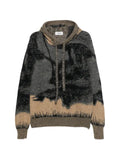 Laneus abstract-pattern knitted hoodie