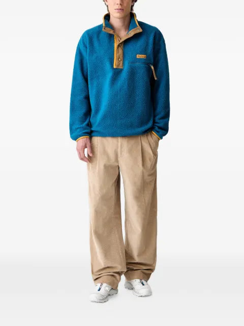 Columbia fleece-texture logo-patch sweater