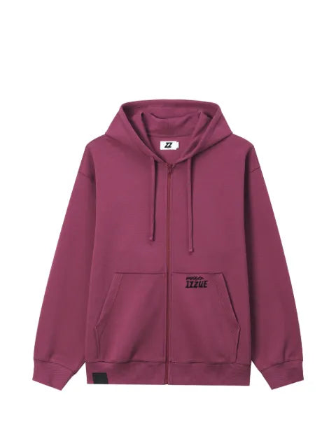 izzue slogan-print zip-up hoodie
