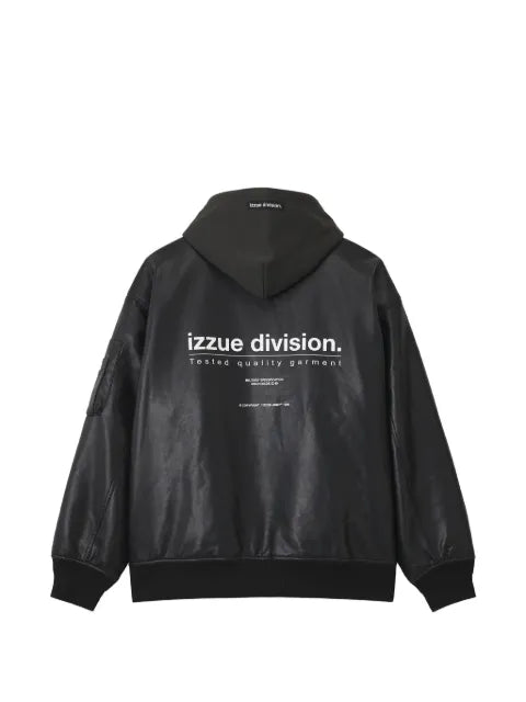 izzue hooded faux-leather jacket
