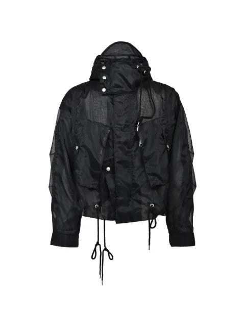 Bed J.W. Ford hooded grid-texture jacket